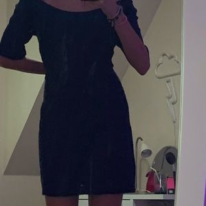 Classy fitted dress by Plenty, navy blue, Size 2